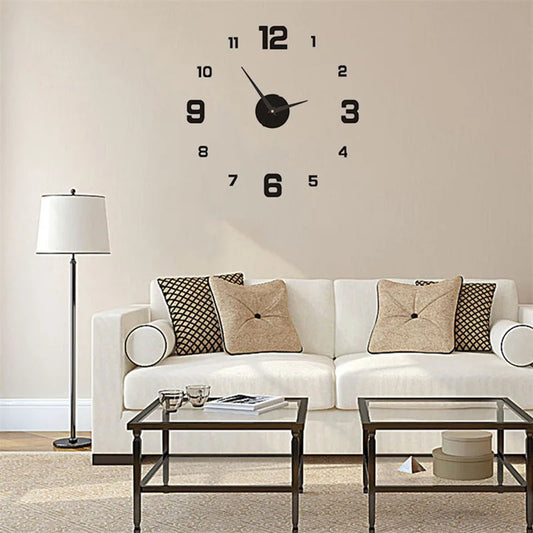 Simple Soundless Large-sized 3D Big Or Small Number Poster Home Decoration DIY Wall Clock For Living Room Bedroom Study Hotel