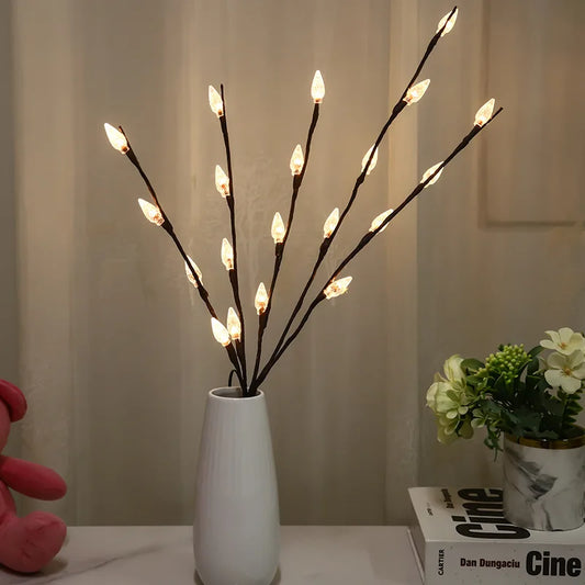 LED Willow Branch Vase Light – 20 Bulbs Decorative Lamp