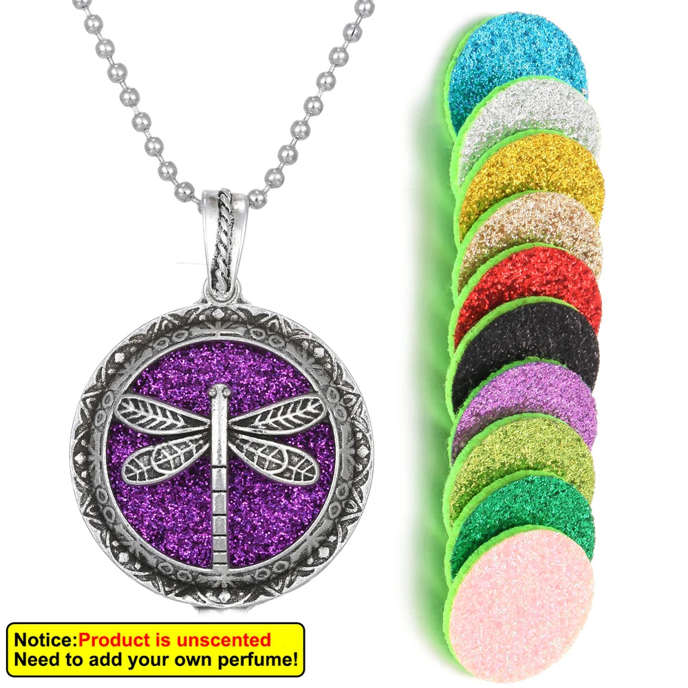 New Aroma Kaleidoscope Retro Necklace Antique Locket Pendant Magnetic Perfume Essential Oil Diffuser Locket Aromatherapy Jewelry