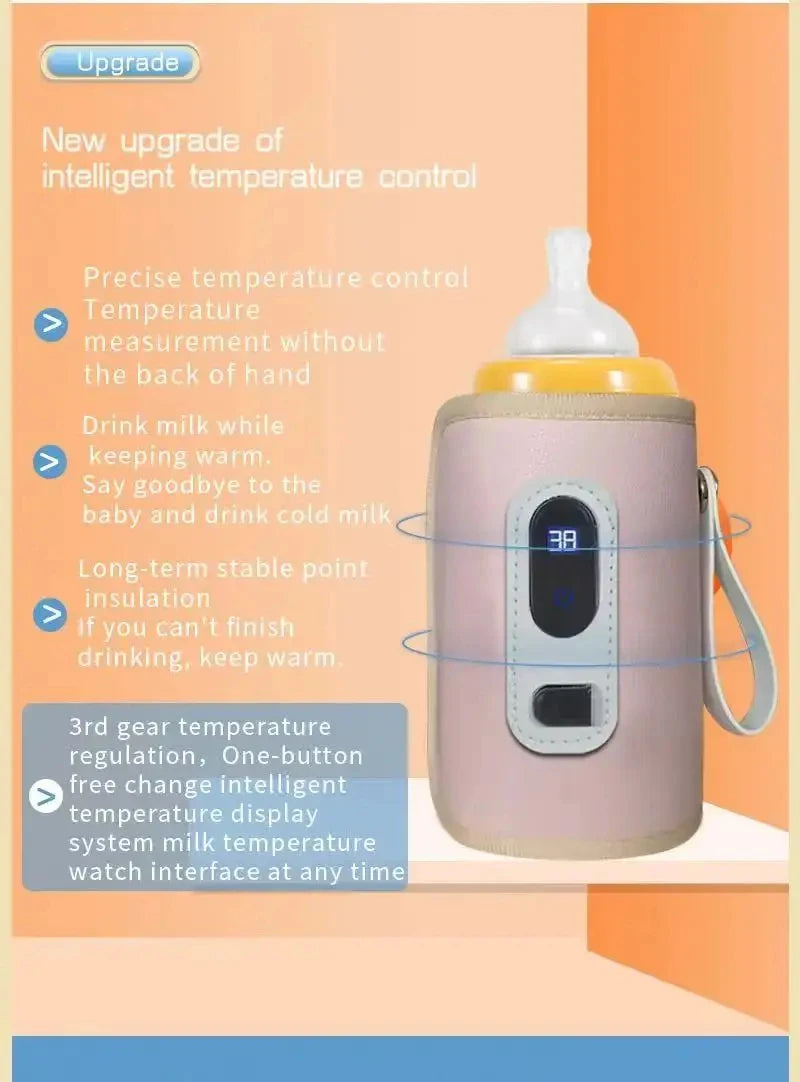Portable USB Baby Bottle Warmer with LCD Temperature Display