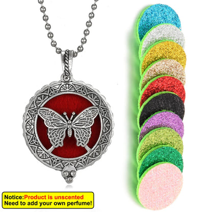 New Aroma Kaleidoscope Retro Necklace Antique Locket Pendant Magnetic Perfume Essential Oil Diffuser Locket Aromatherapy Jewelry