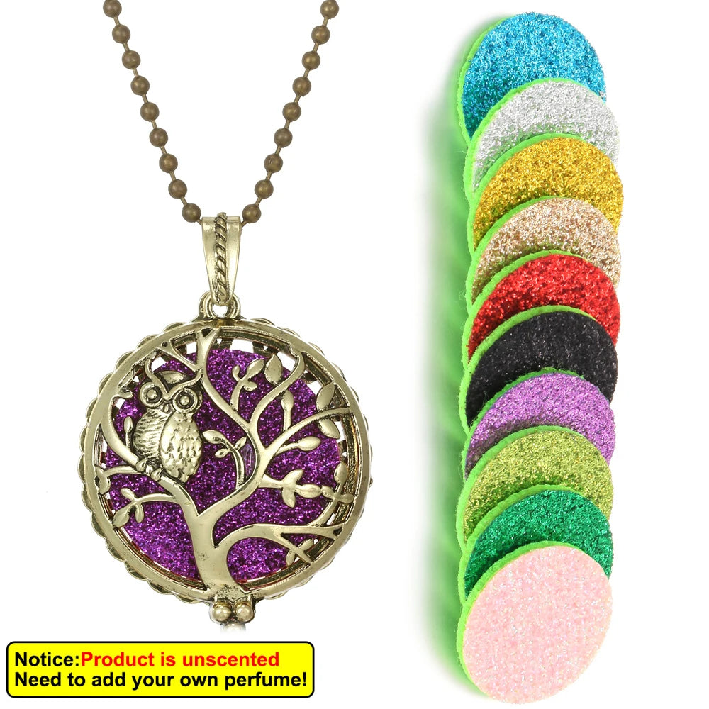 New Aroma Kaleidoscope Retro Necklace Antique Locket Pendant Magnetic Perfume Essential Oil Diffuser Locket Aromatherapy Jewelry
