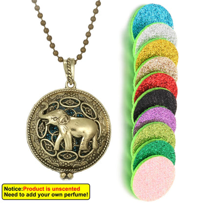 New Aroma Kaleidoscope Retro Necklace Antique Locket Pendant Magnetic Perfume Essential Oil Diffuser Locket Aromatherapy Jewelry