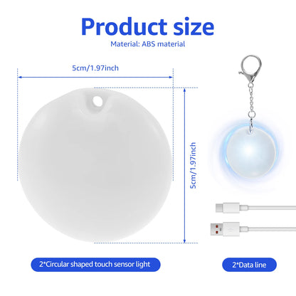 Heart-Shaped LED Purse Light with Touch Sensor /2 pack