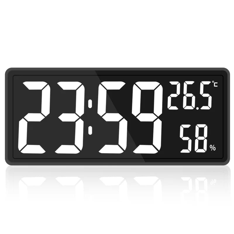 Large LED Digital Clock with Temp & Humidity, Night Mode