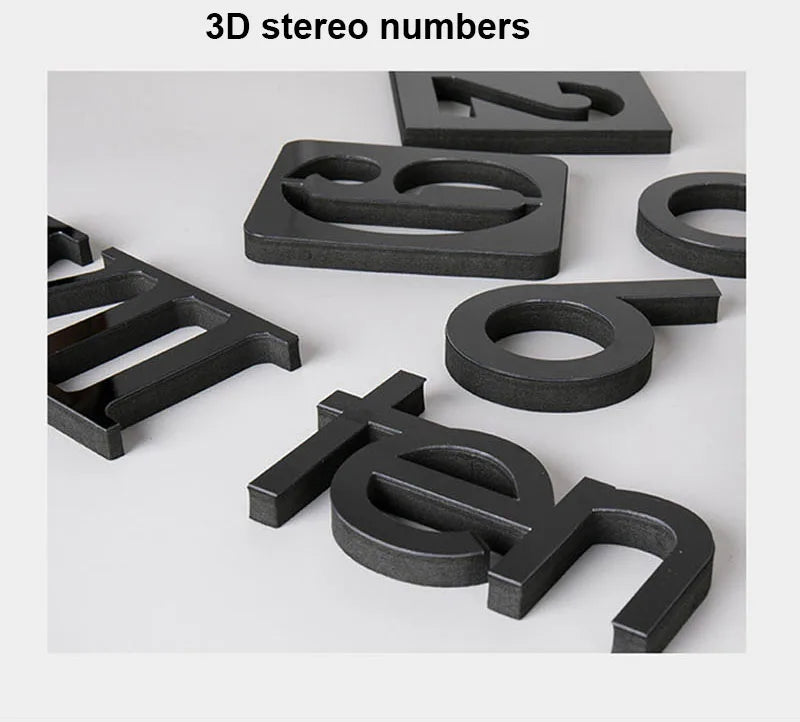Simple Soundless Large-sized 3D Big Or Small Number Poster Home Decoration DIY Wall Clock For Living Room Bedroom Study Hotel