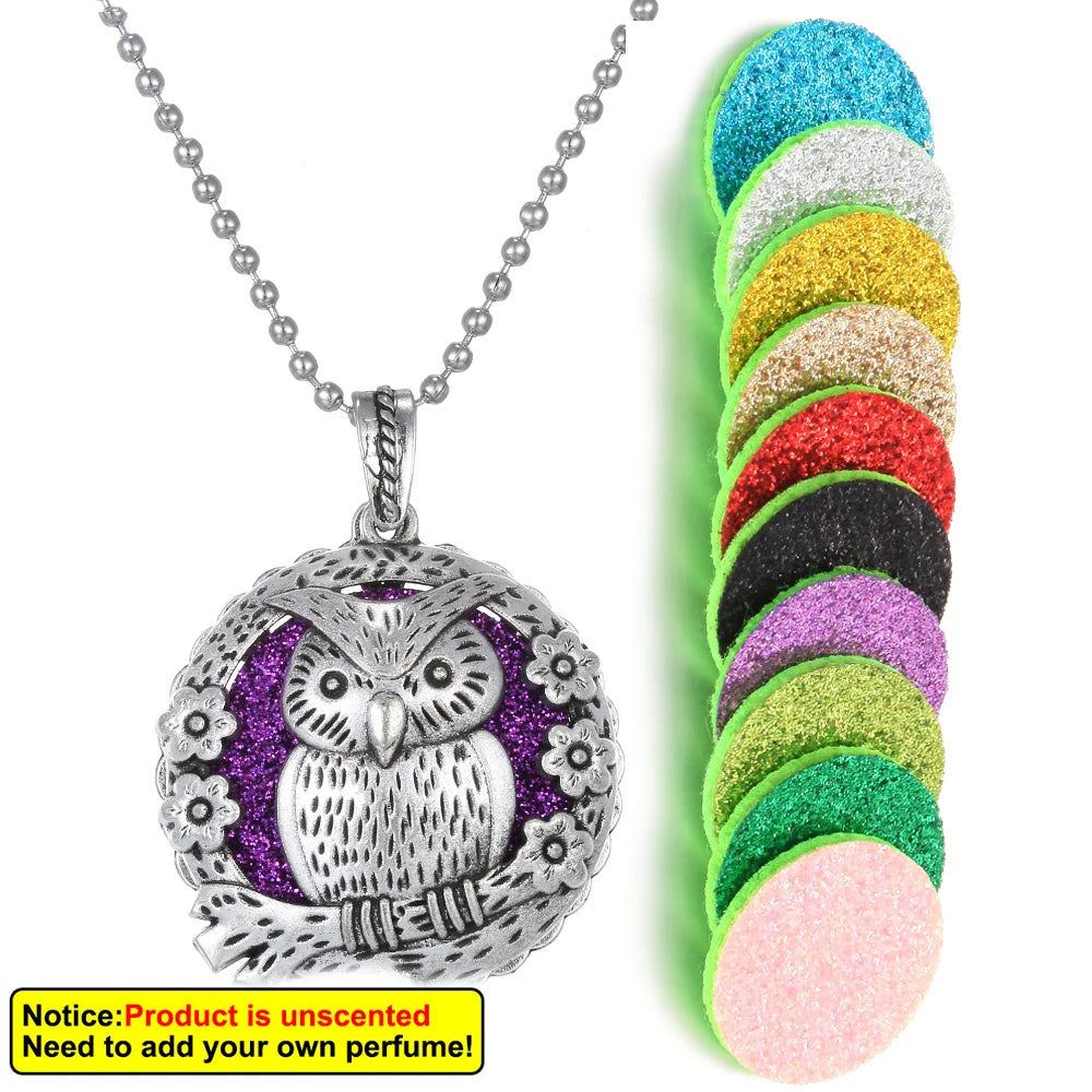 New Aroma Kaleidoscope Retro Necklace Antique Locket Pendant Magnetic Perfume Essential Oil Diffuser Locket Aromatherapy Jewelry