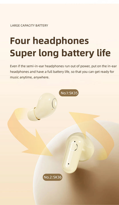 Mini 2-in-1 invisible Earbuds – Block Noise, Enjoy Comfort