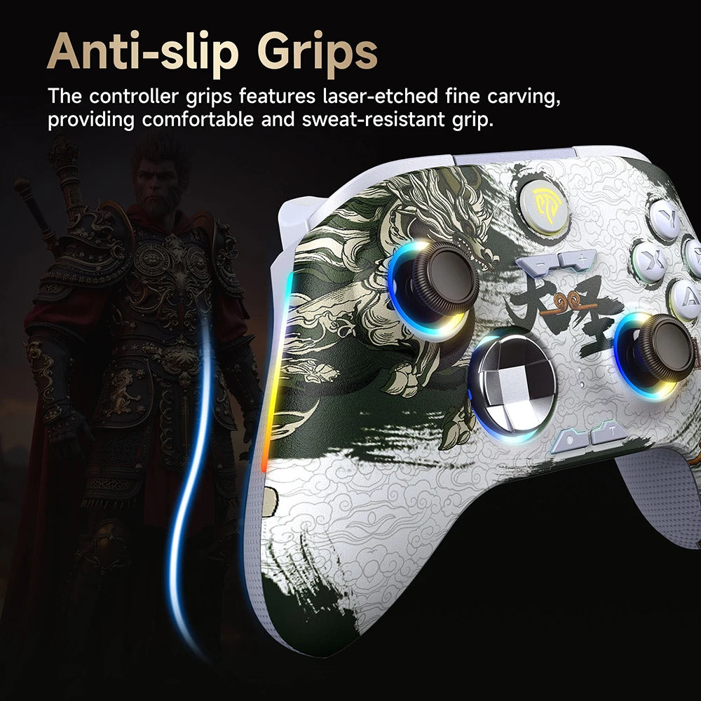 EasySMX X15 Wireless Gamepad Bluetooth Gaming Controller Compatible with PC/NS/TV/Phone/Steam RGB Hall Effect Black Myth Wukong