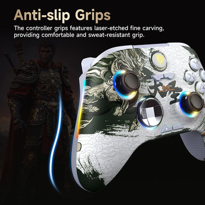 EasySMX X15 Wireless Gamepad Bluetooth Gaming Controller Compatible with PC/NS/TV/Phone/Steam RGB Hall Effect Black Myth Wukong