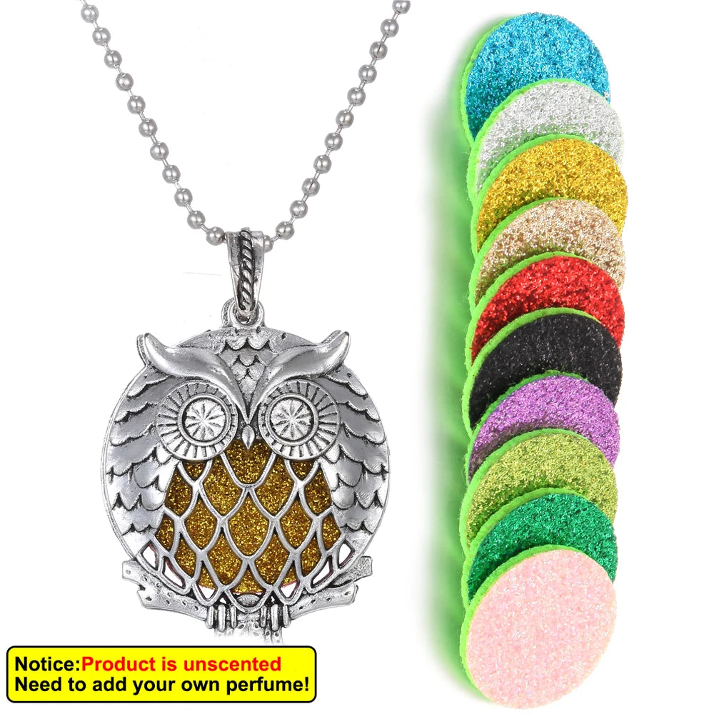 New Aroma Kaleidoscope Retro Necklace Antique Locket Pendant Magnetic Perfume Essential Oil Diffuser Locket Aromatherapy Jewelry