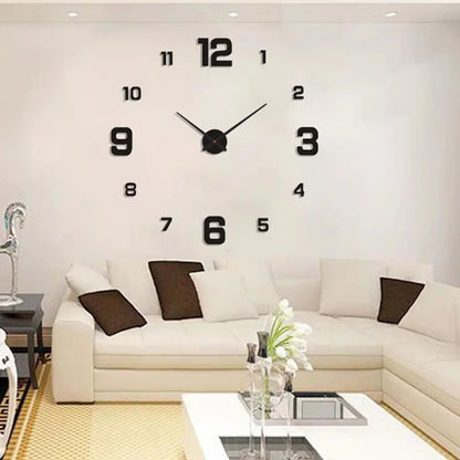 Simple Soundless Large-sized 3D Big Or Small Number Poster Home Decoration DIY Wall Clock For Living Room Bedroom Study Hotel