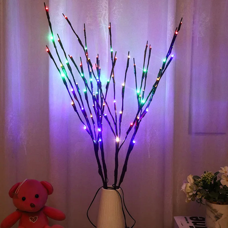 LED Willow Branch Vase Light – 20 Bulbs Decorative Lamp