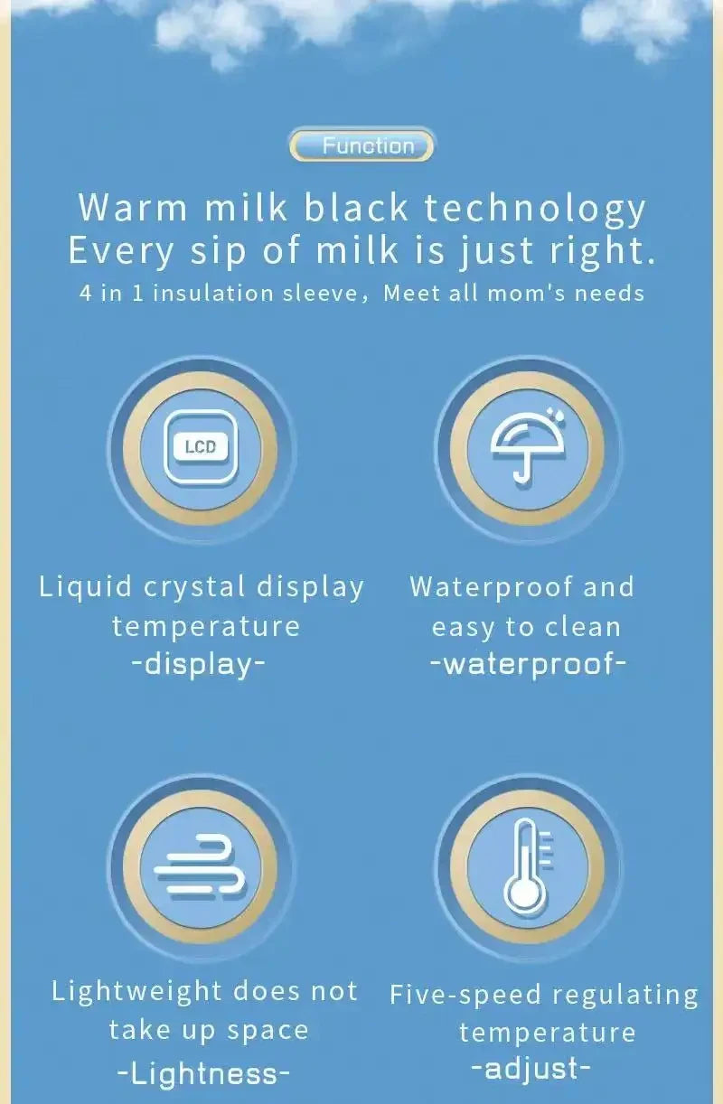 Portable USB Baby Bottle Warmer with LCD Temperature Display