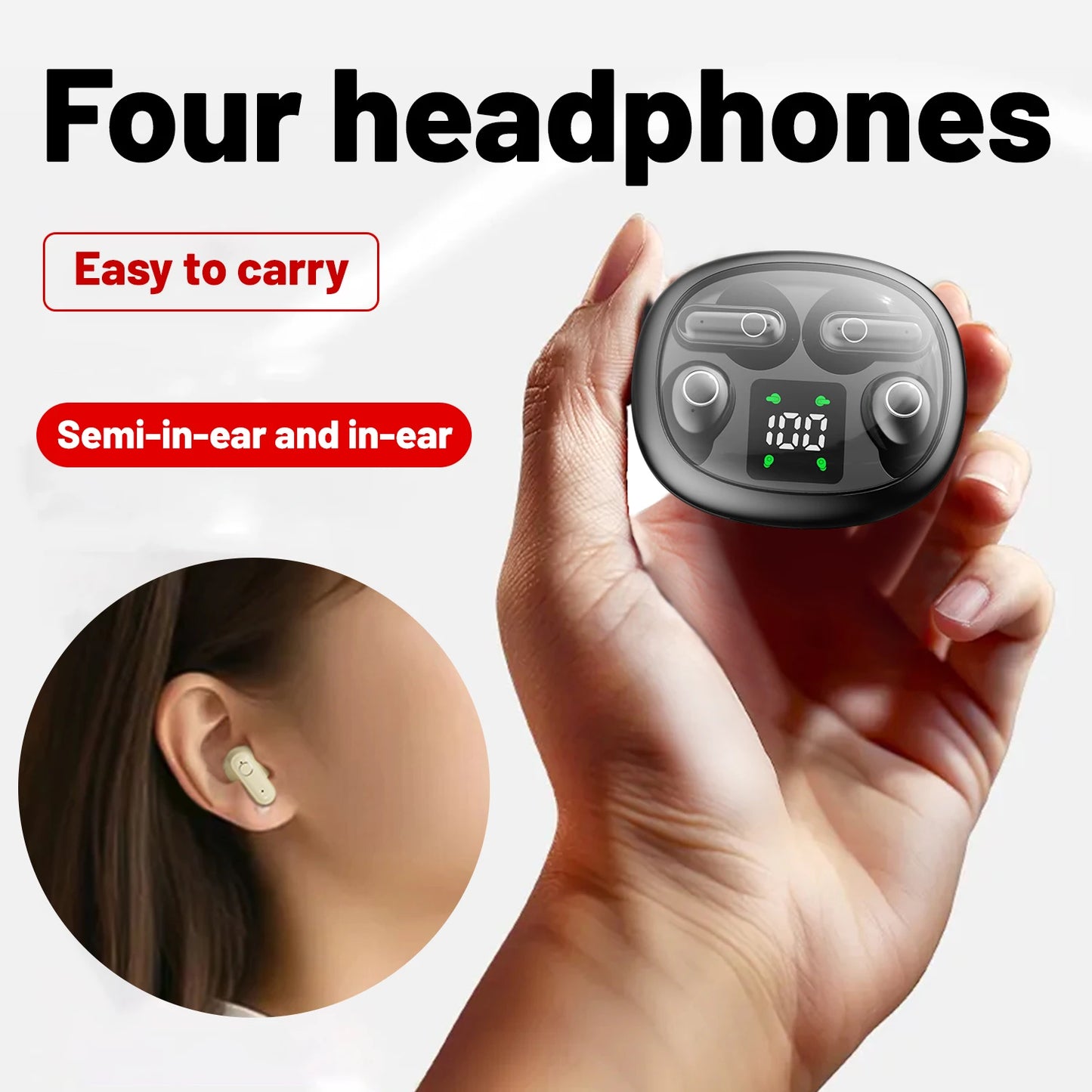 Mini 2-in-1 invisible Earbuds – Block Noise, Enjoy Comfort