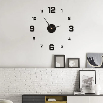 Simple Soundless Large-sized 3D Big Or Small Number Poster Home Decoration DIY Wall Clock For Living Room Bedroom Study Hotel
