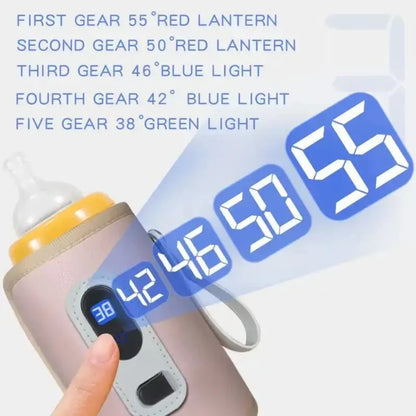 Portable USB Baby Bottle Warmer with LCD Temperature Display