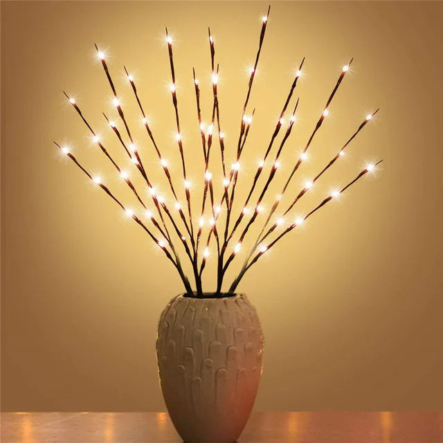 LED Willow Branch Vase Light – 20 Bulbs Decorative Lamp