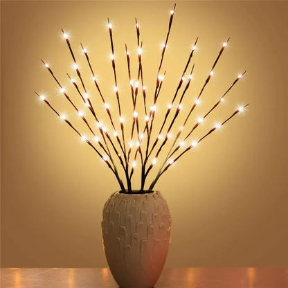 LED Willow Branch Vase Light – 20 Bulbs Decorative Lamp