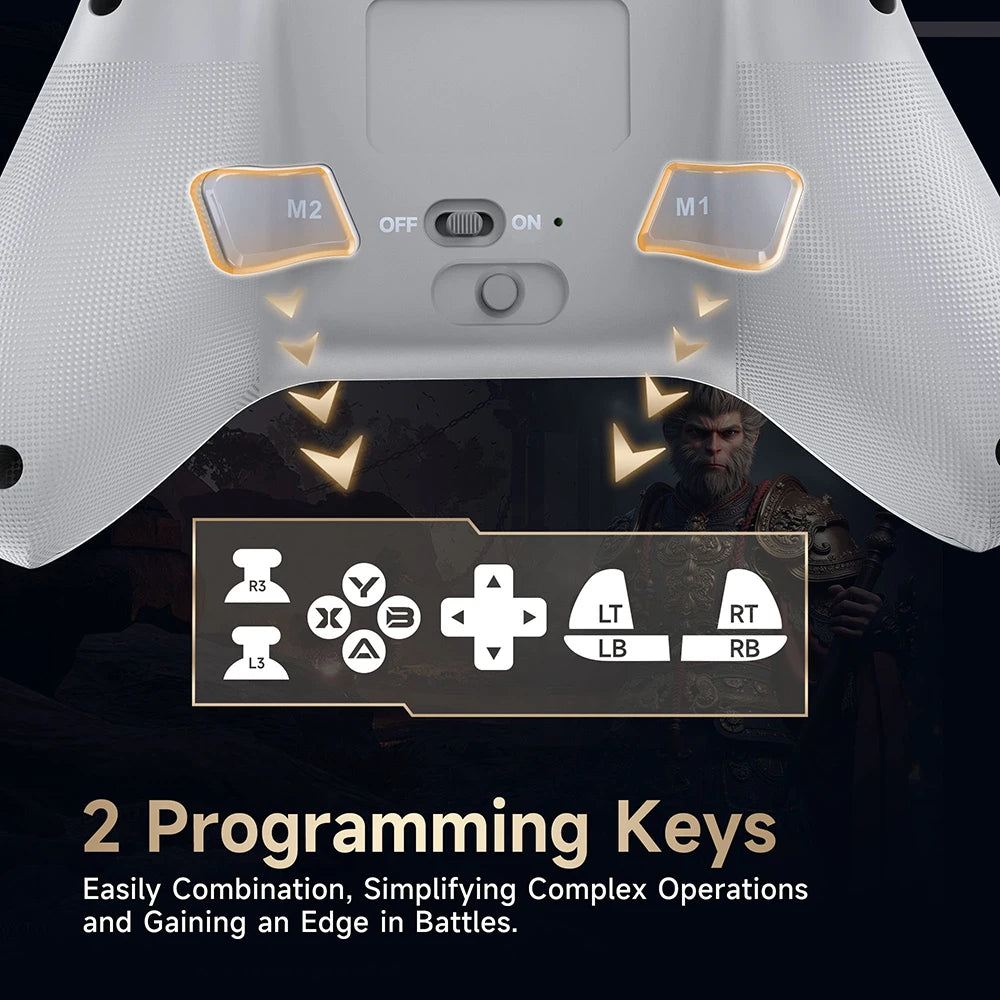 EasySMX X15 Wireless Gamepad Bluetooth Gaming Controller Compatible with PC/NS/TV/Phone/Steam RGB Hall Effect Black Myth Wukong
