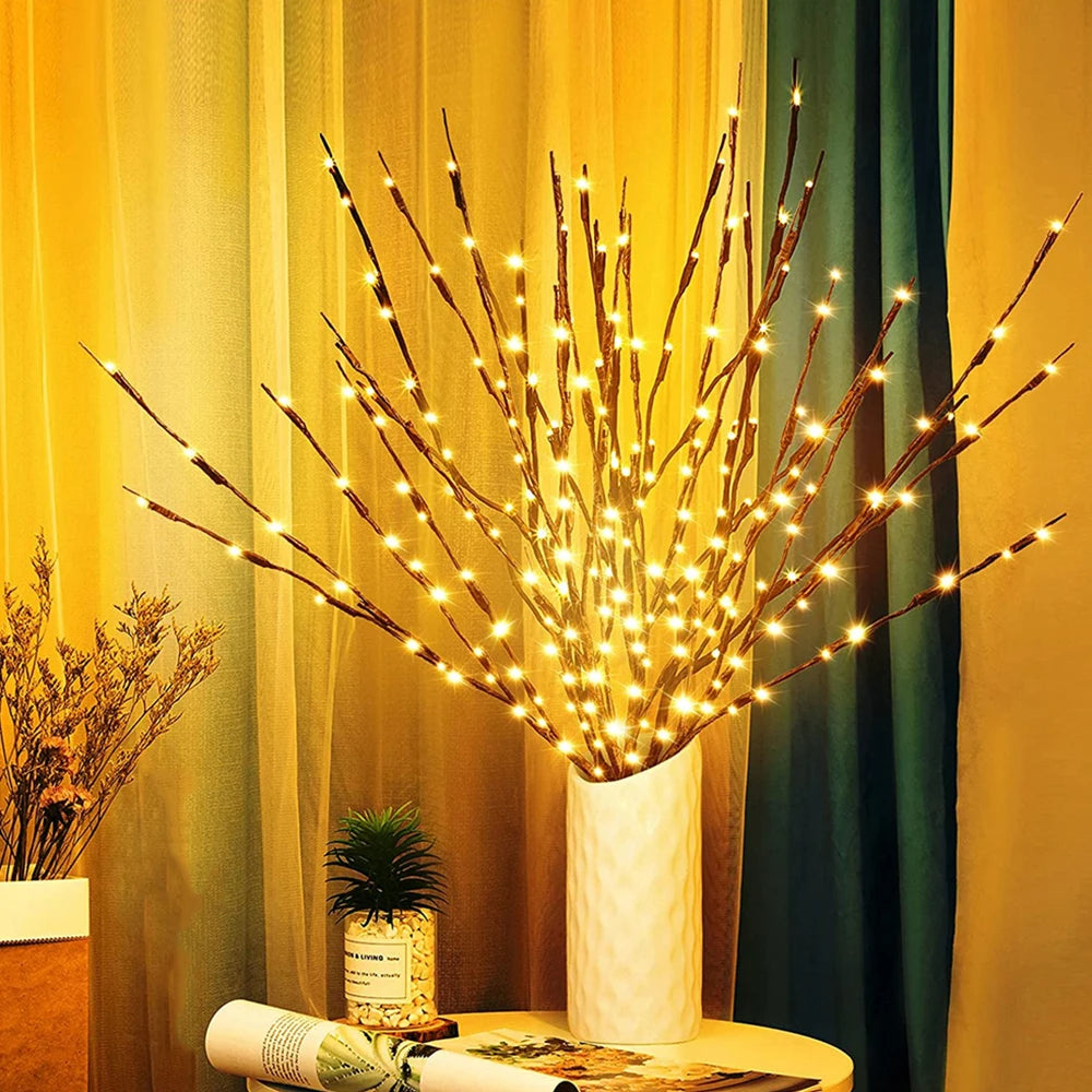 LED Willow Branch Vase Light – 20 Bulbs Decorative Lamp