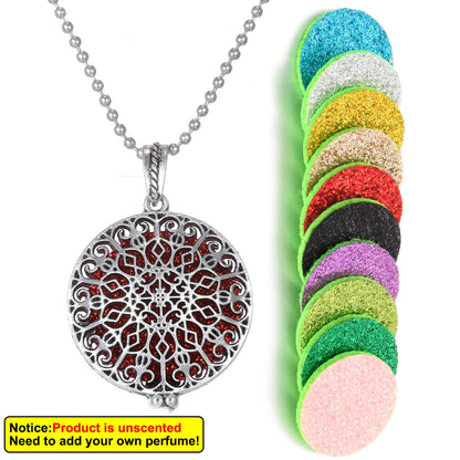 New Aroma Kaleidoscope Retro Necklace Antique Locket Pendant Magnetic Perfume Essential Oil Diffuser Locket Aromatherapy Jewelry
