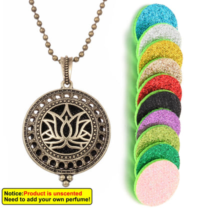 New Aroma Kaleidoscope Retro Necklace Antique Locket Pendant Magnetic Perfume Essential Oil Diffuser Locket Aromatherapy Jewelry