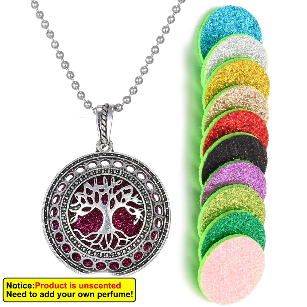 New Aroma Kaleidoscope Retro Necklace Antique Locket Pendant Magnetic Perfume Essential Oil Diffuser Locket Aromatherapy Jewelry