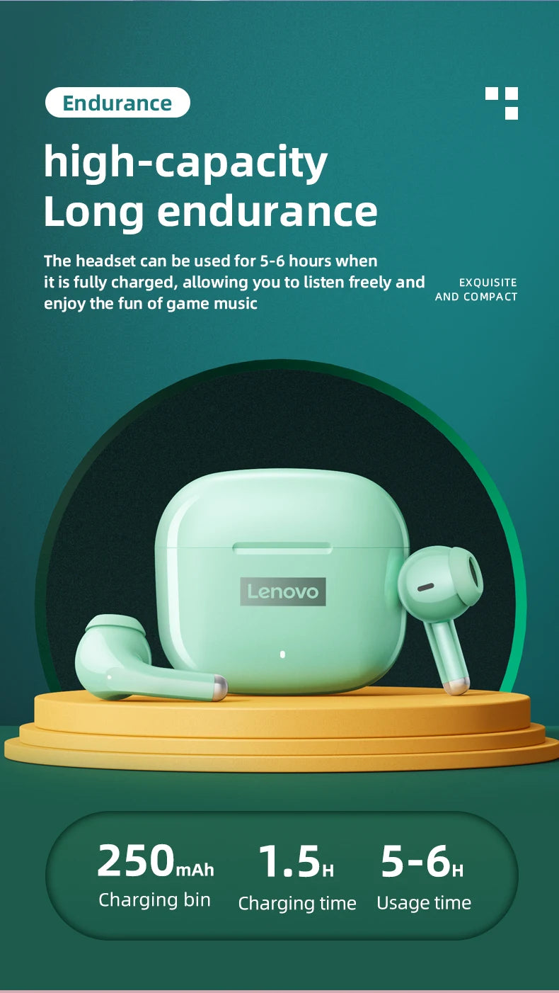 Lenovo LP40 Pro Bluetooth 5.3 Earphones for Gaming & Music