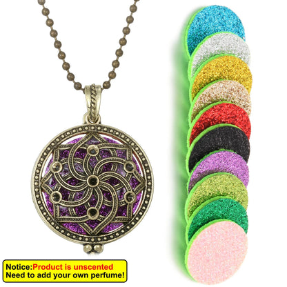 New Aroma Kaleidoscope Retro Necklace Antique Locket Pendant Magnetic Perfume Essential Oil Diffuser Locket Aromatherapy Jewelry