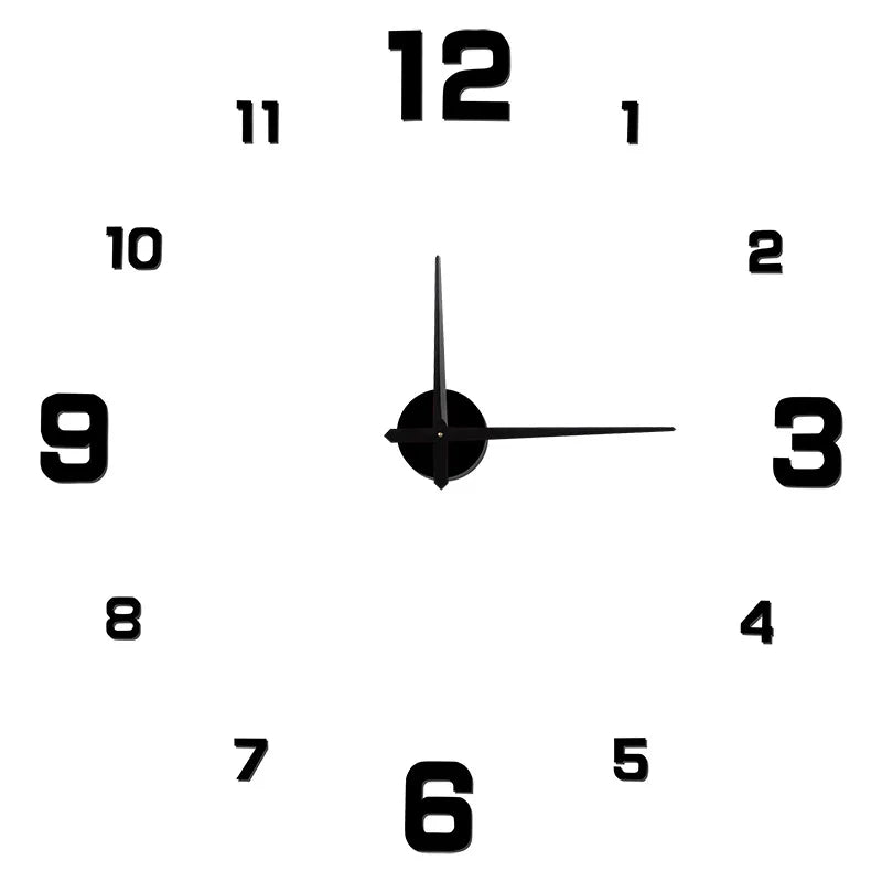 Simple Soundless Large-sized 3D Big Or Small Number Poster Home Decoration DIY Wall Clock For Living Room Bedroom Study Hotel