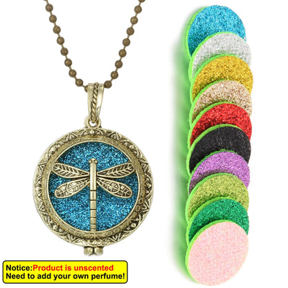 New Aroma Kaleidoscope Retro Necklace Antique Locket Pendant Magnetic Perfume Essential Oil Diffuser Locket Aromatherapy Jewelry