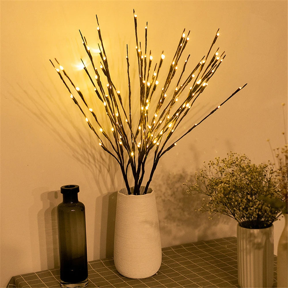 LED Willow Branch Vase Light – 20 Bulbs Decorative Lamp