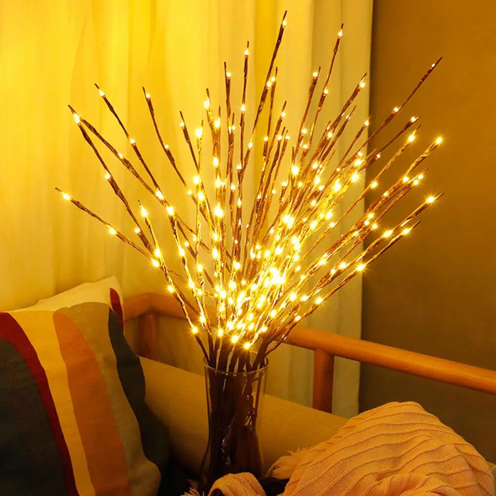 LED Willow Branch Vase Light – 20 Bulbs Decorative Lamp