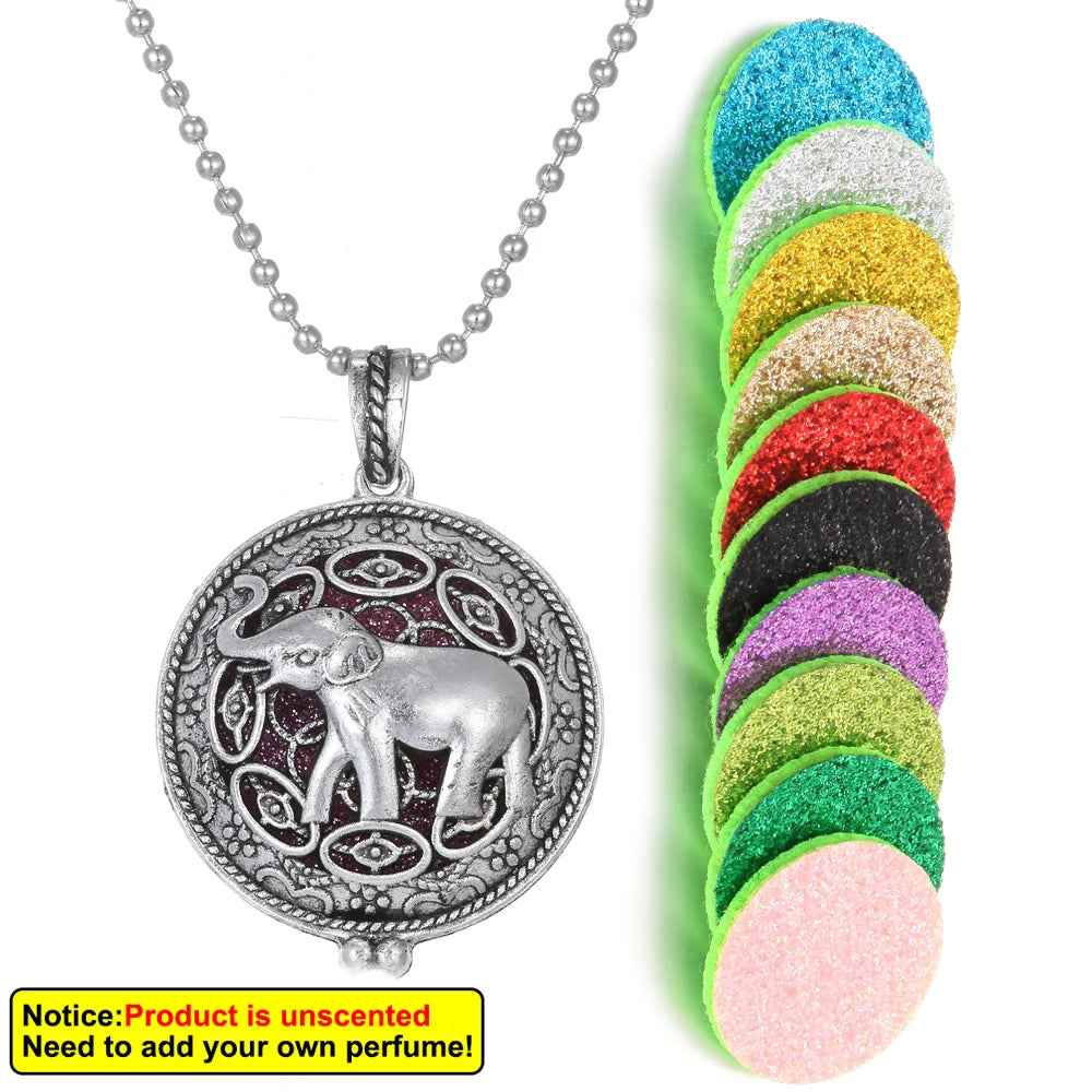 New Aroma Kaleidoscope Retro Necklace Antique Locket Pendant Magnetic Perfume Essential Oil Diffuser Locket Aromatherapy Jewelry