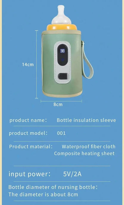 Portable USB Baby Bottle Warmer with LCD Temperature Display