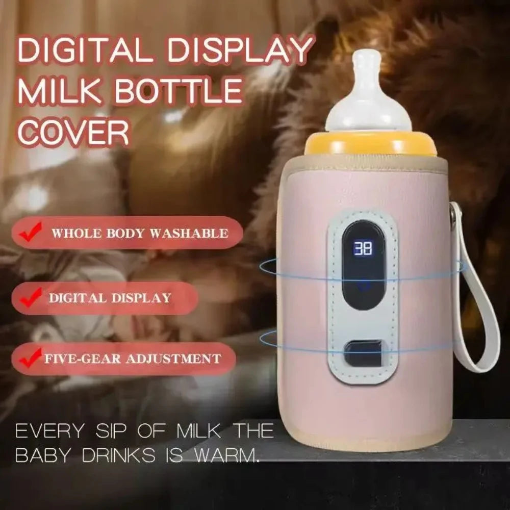 Portable USB Baby Bottle Warmer with LCD Temperature Display